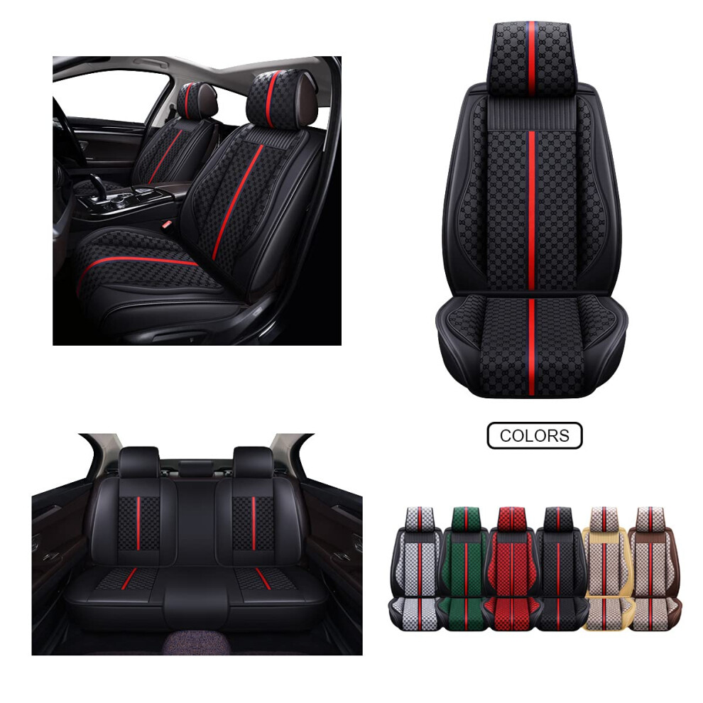 Oasis Auto Car Seat Covers Accessories Full Set Premium Nappa Leather 810061101925