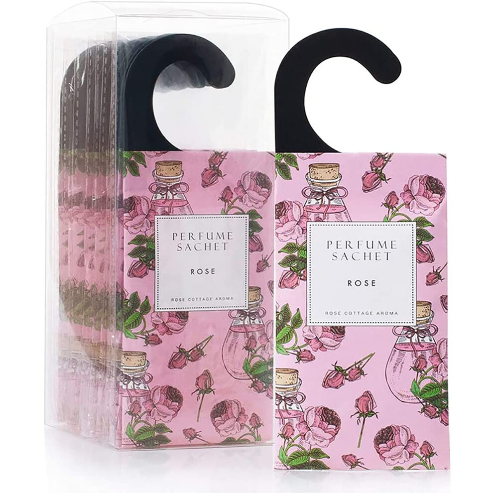 Rozenhuisje Rose Cottage Large 12 Packs Rose Hanging Closet Deodorizer Air Freshener Long Lasting Scented Sachets Smell Goods For House