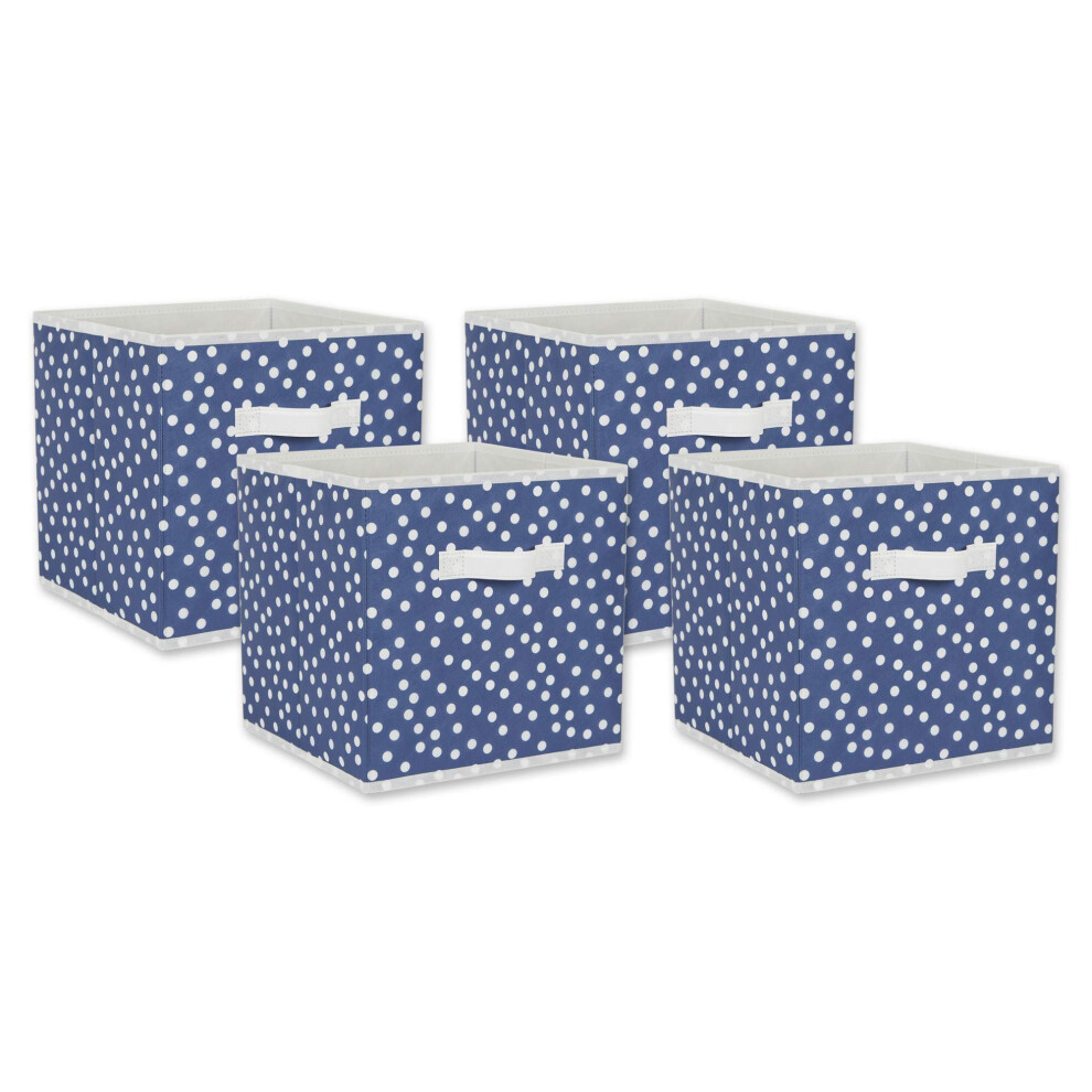 DII Non Woven Storage Collection Polka Dot Collapsible Bin French Blu