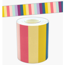 Risorse create dagli insegnanti Oh Happy Day Strisce Bordo dritto arrotolato - 50 piedi - Decora bacheche Pareti Scrivanie Porte finestre Armadie