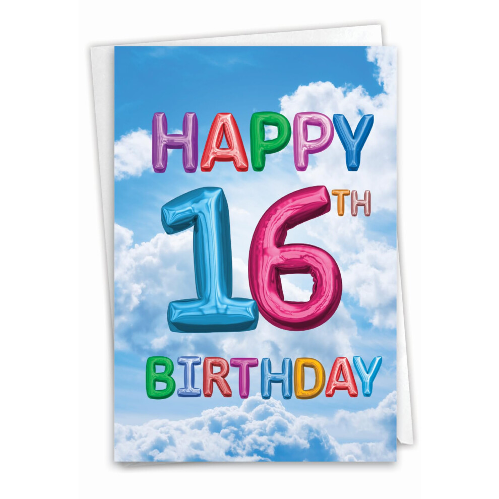 Nobleworks - Carte D'anniversaire 16 Ans Avec Enveloppe - Voiture D'anniversaire Amusante-image