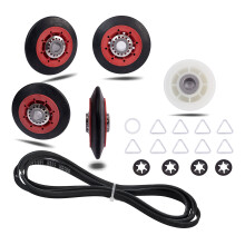 Kit de reparation du seche-linge Rouleau a tambour Idler de la courroie de poulie ajustement pour Maytag 3000 Serie MEDE500VW1 MEDE300VW1 MEDC215