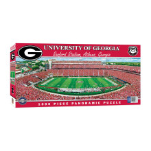 MasterPieces - 1000-dielna skladacka NCAA Georgia Bulldogs Panoramatický výhlad na futbalový štadión Zábava pre dospelých a rodinu 13" x 39