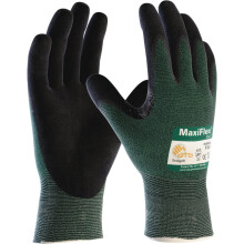 ATG 34-8743T/M Maxiflex Cut, Grüner Enger Garn, Schwarzes Nitril Mikrofoam-Griff, Grüne Größe M