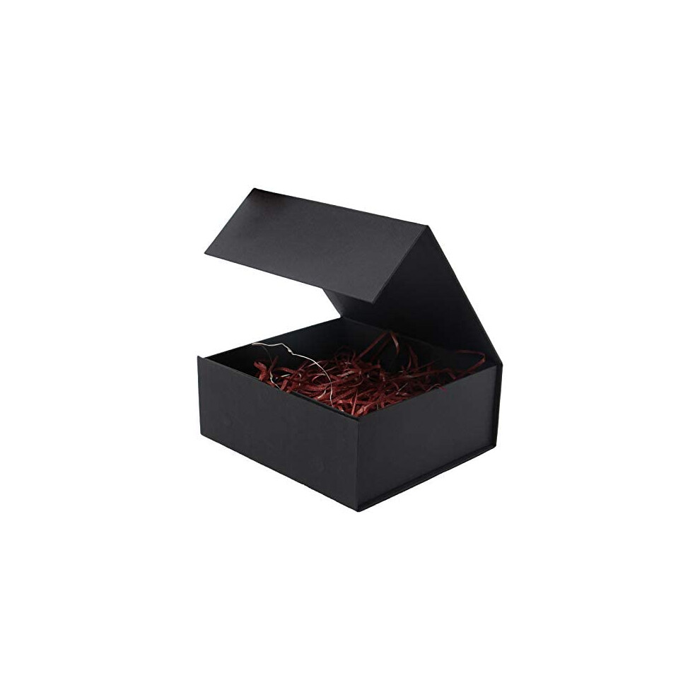 Rsgift Confezione Regalo Nera, 28 X 19,8 X 8,9 Cm, Scatole Regalo Con Coperchio, Scatola Con Chiusura Magnetica Per Uomo, Matrimonio, Compleanno, San Valentino, Laurea, Natale, Scatole Regalo Per-image
