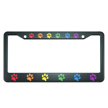 Hosnye chien PAW IMPRESSION Plaque d'immatriculation Plaque d'immatriculation arc-en-ciel Gradient Metal Plaque d'immatriculation Plaque avant Fr