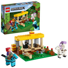 LEGO Minecraft Häststallet 21171 Byggsats; Roligt Minecraft Gårdsleksak för Barn, Med en Skelett Ryttare; Ny 2021 (241 Delar)