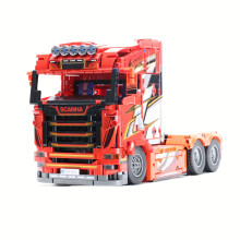 (Red) 1708pcs Heavy-Duty American Truck Building Blocks Set - Challenging Model for Adults