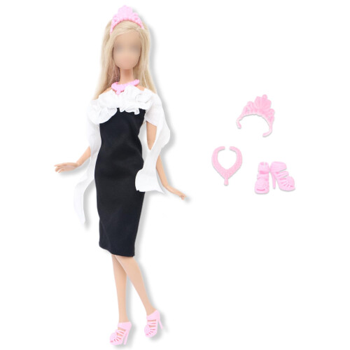 Vestido de noiva preto de edi      o limitada do BJDBUS com acess   rio de bolsa para 11,5 polegadas de roupas de boneca de boneca 1