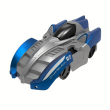 (Blue) MESIONDY Wall Climbing RC Car, 360 Rotating Dual Mode Stunt Toy with Headlight, USB Rechargeable Lithium Battery