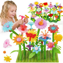 IQKIDZ 3-6 r gamla smbarn Toys-Flower Garden Building Toy With Insect Pegs Education Activity Gifts for Girls Preschool-Kindergarten 153 st STE