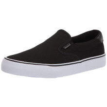 Lugz Kvinna Clipper Classic Slip-on Canvas Sneakers, Svart/Vit/Svart, 8 US