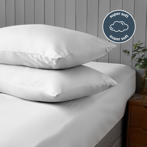 Silentnight Silentnight Supersoft Pillowcase Pair Non Iron Easy Care White 2
