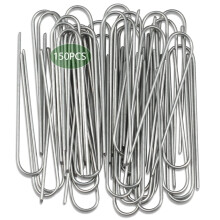 Landscape Staples 6 Inch Galvanized Garden Stakes 150 Pack Garden Stap