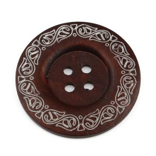 Karmelling 50pc coaja de nuca de nuca de nuca de coaja de cusut scrapbooking 4 gauri rotunde cafea ntunecata 20mm (6/8 """") dia