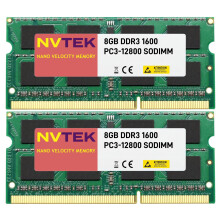 NVTEK 16GB (2X8GB) DDR3 1600MHZ PC3-12800 SODIMM 2Rx8 1.35V 204-PIN Non-ECC Laptop PC Computergeheugen KIT
