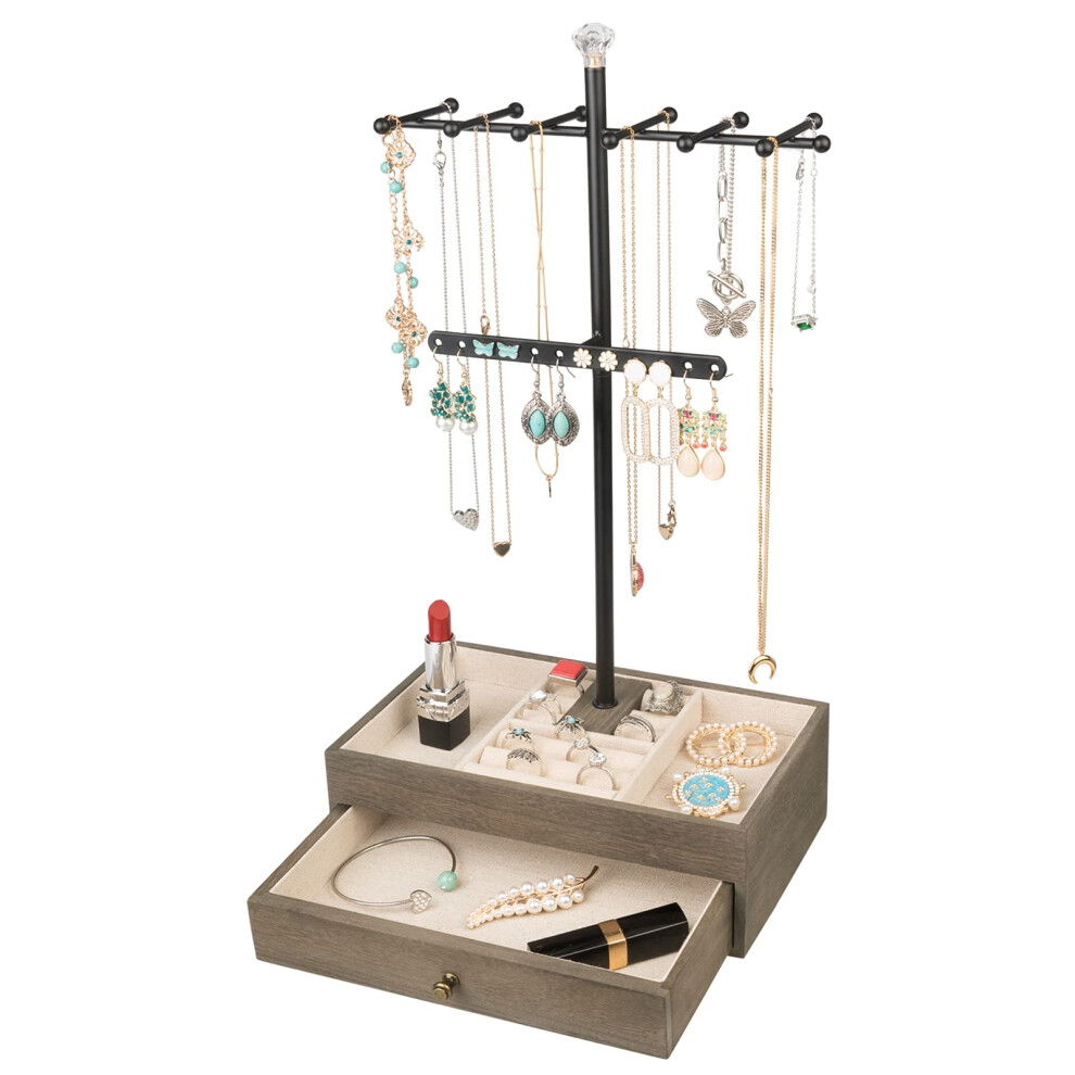 Support de rangement de bijoux Meangood     3 niveaux pour colliers et bijoux