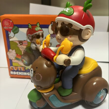 (Green deer hat [without battery]) 1pc Cartoon-Themed Automatic 360 Rotating Stunt Motorcycle Toy with Light and Sound Effects, Novelty Fun Toy