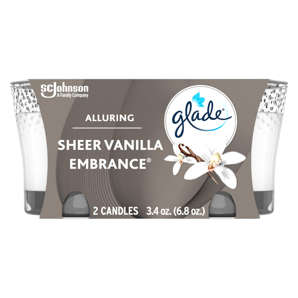 Glade Candle Jar  Air Freshener  Sheer Vanilla Embrace  34 oz  2 Count-image-OPC-PFSBRTK-NEW