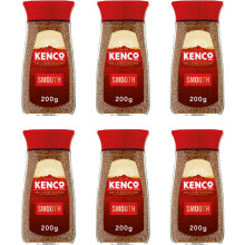 Kenco Smooth Instant Coffee 200g (Pack of 6 Jars, Total 1.2kg)