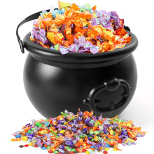 JOYIN Halloween Large Black Cauldron 75 Halloween Candy Cauldron Candy Kettle Pot and Bucket Black Witch Cauldron Candy H