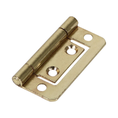 TIMco Timco Steel 105 Pattern Radius Corner Flush Hinge - 50 x 38.5 x 1.2mm (Electro Brass) (2 Pack)