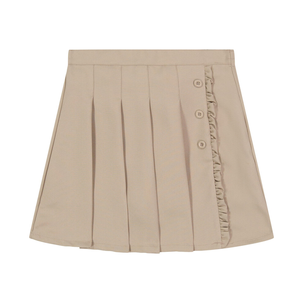 Nautica Girl's School Uniform Pleated Pull-on Scooter Skirt With Under