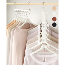 MORALVE Space Saving Hangers for Closet Organizer - 4 Pack European Beechwood Shirt Organizer for Closet - Space Saver Hangers for Clothes - Closet Cl