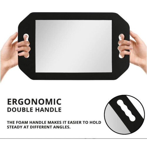 Mpowtech Large Hand Held Mirror Rectangular Foam Barber Mirror for Hai 2