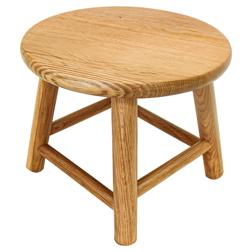 CONSDAN Kids Stool  Milking Stool  USA Grown Oak  Plant Stand  Handcrafted Solid Wood Stool  9"" Low Stool  Round Step Stool  Wooden Stool f-image-OPC-PFN9VCT-NEW