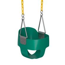 Altalena per bambini Jungle Gym Kingdom - Altalena per bambini con schienale alto e catene rivestite per uso esterno - Completamente assemblata -