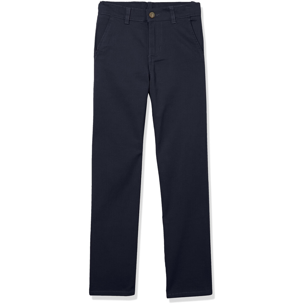 IZOD Boys School Uniform Twill Khaki Pants Flat Front & comfortable W