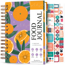PLANBERRY Food Journal Premium  Ernhrungsplaner  Dit- und Kalorien-Tracker  Mahlzeiten- und Trainingstagebuch  Tagebuch zum Abnehmen (Orange Fr