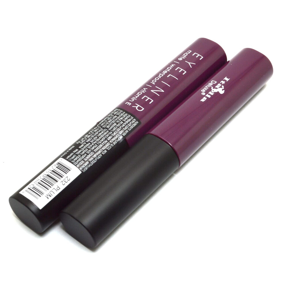 Italia-Deluxe Makeup 2Pcs Of Classic Liquid Eyeliner 232 Matte Plum Eye Liner Vitamin E + Zipbag