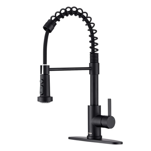 Faucet for Kitchen Sink  Black Kitchen Faucet with Pull Down Sprayer
