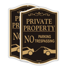 2-Pack Grande Segnale No Parking Proprietà Privata, 12" x 18" Violatori Saranno Rimorchiati