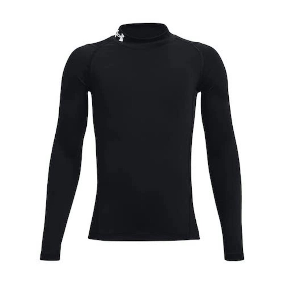 Under Armour Boys Heatgear Armour Mock Long Sleeve Black (001)/White