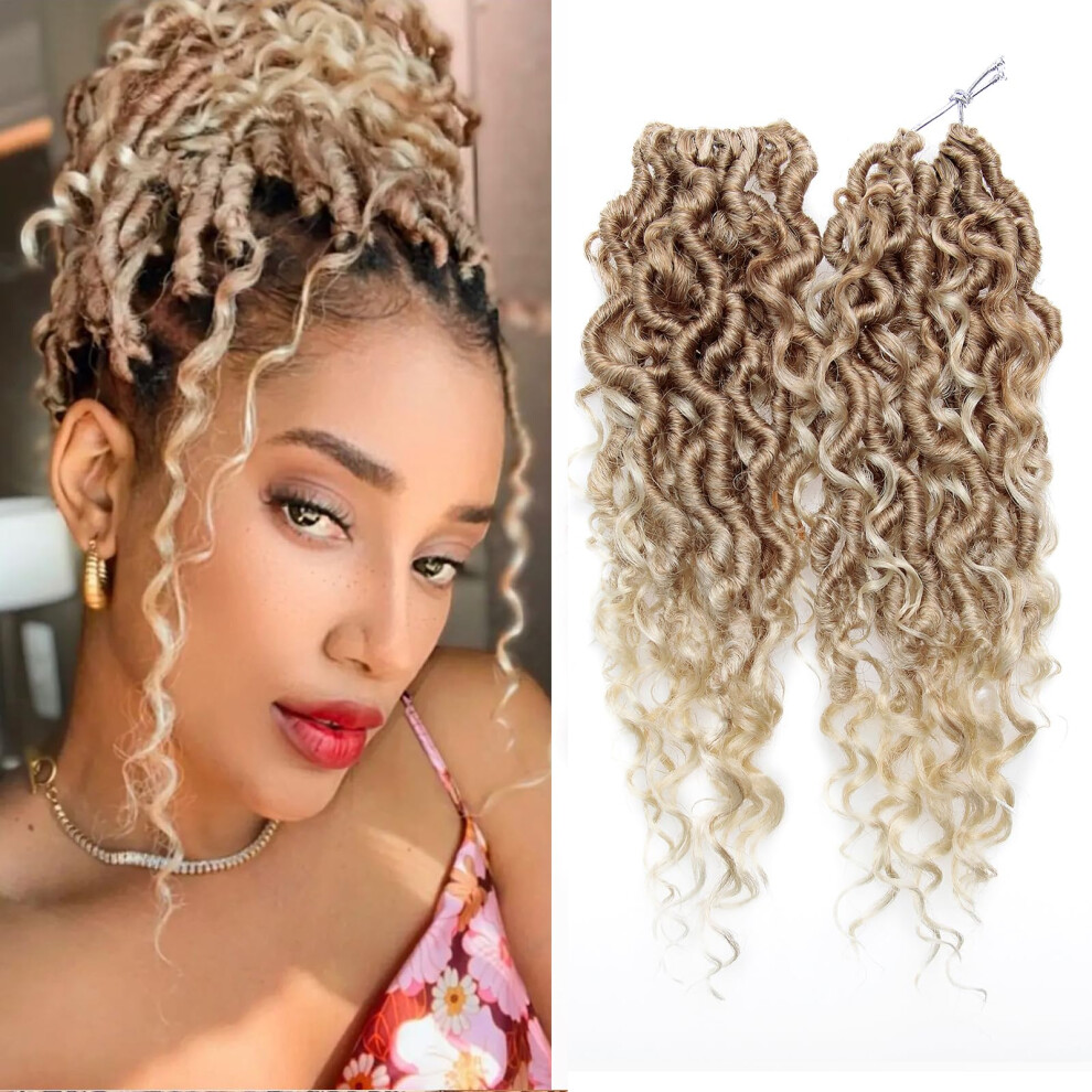 Bekjdiof Unisex Goddess Locs Crochet Hair 18Inch River Locs Hippie Locs Crochet Hair C