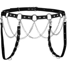 (1, One size) Heyone Leather Harness Waist Belt Punk Adjustable Gothic Metal Chain Tassel Garter Belt for Women