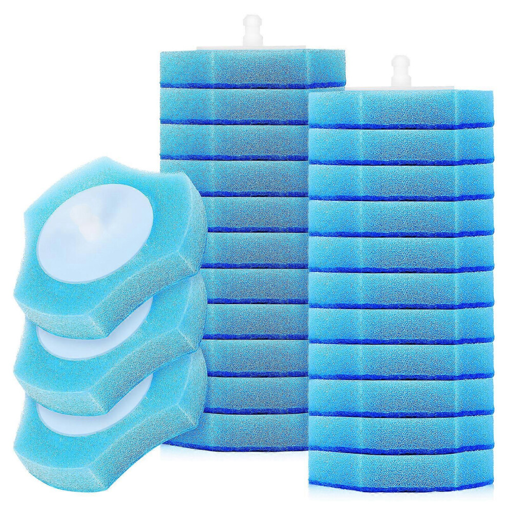 Kricely (As Show, One Size) 30Pcs Disposable Toilet Brush Refills Sponge Brush Heads Toilet Cleaner Replacement