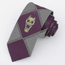 (As show, One size) 2023 Anime Jojo Bizarre Adventure Neck Tie Killer Queen Kira Yoshikage Skull X Cosplay Costumes Accessories,purple New