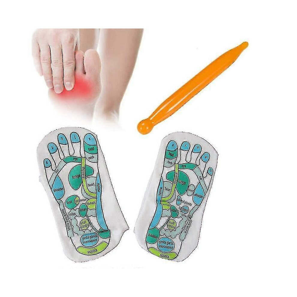 Fitville (As Show, One Size) Acupressure Reflexology Socks English Physiotherapy Massage Relieve Tired Foot Point Socks Foot Massager