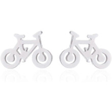 (738, One size) Heyone Stainless Steel 4 Colors Tiny Bike Bicycle Stud Earrings for Girls