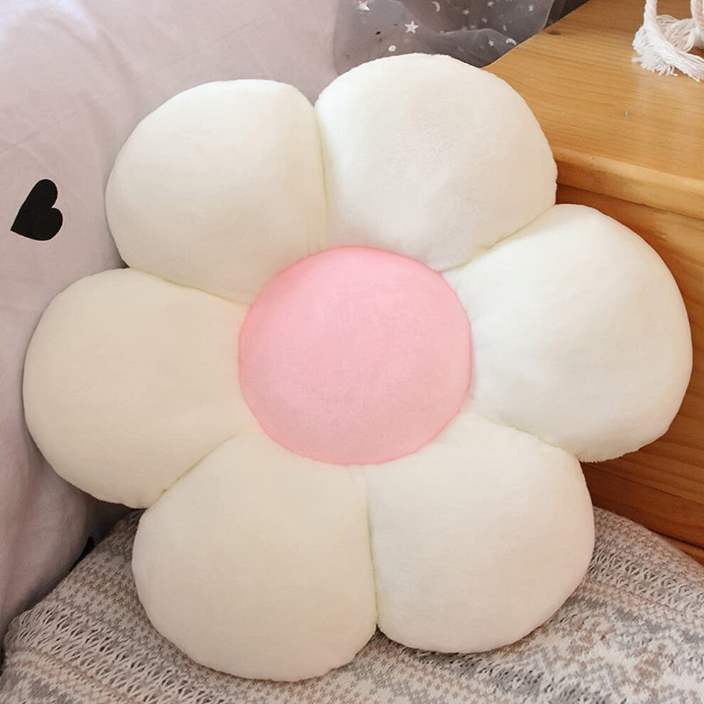 Coussin en peluche     fleurs pour salle de lecture et t   l   vision (65,2 cm, blanc-1)