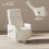 Homcom HOMCOM Massage Reclining Chair with Adjustable Backrest, Cream White 8