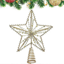 (Styles 1, One size) Christmas Tree Topper Gold Star Glittered Christmas Tree Topper Christmas Tree Decorative Supplies For Your Garden Gates