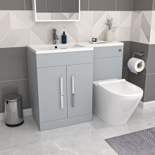 Nes Home Matte Grey 1100mm LH Basin Vanity Cabinet & BTW Curved Toilet