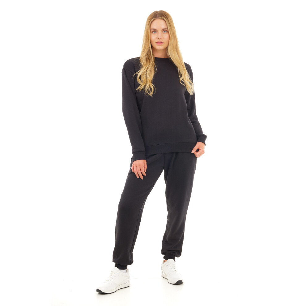 M17 Women's Black (M) Soft & Casual Pullover Crew Neck Sweatshirt Medium