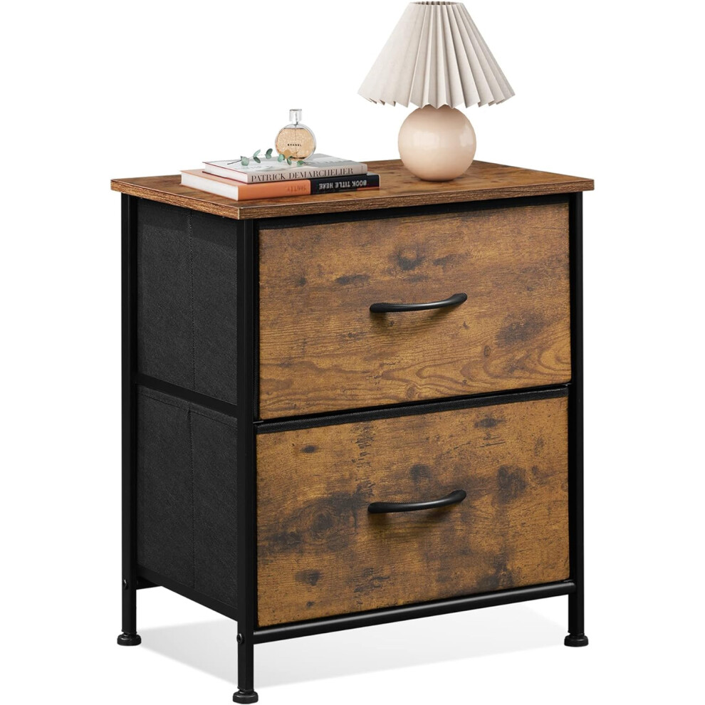 Table de chevet WLIVE Commode     2 tiroirs pour chambre     coucher Petite commode avec 2 tiroirs