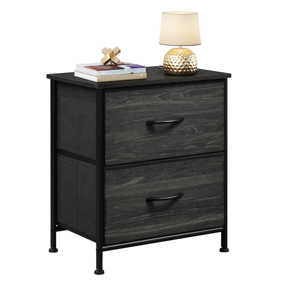 Table de chevet WLIVE Commode     2 tiroirs pour chambre     coucher Petite commode avec 2 tiroirs